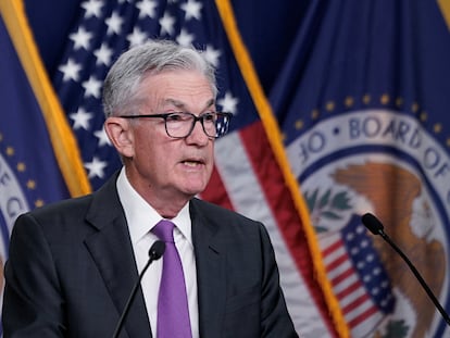 El presidente de la Reserva Federal, Jerome Powell, en la rueda de prensa posterior a la reunión de política monetaria del pasado 26 de julio.