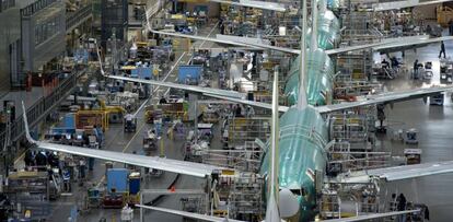 Línea de montaje del modelo 737 de Boeing.