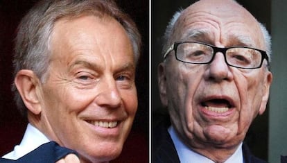 Tony Blair, a la izquierda, y Rupert Murdoch.