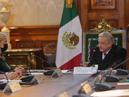 El presidente mexicano Andrés Manuel López Obrador y la secretaria de Energía de los Estados Unidos, Jennifer Granholm