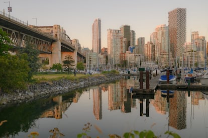 A view of downtown Vancouver from the Burrard Bridge. Housing access is an urgent problem for the city’s middle and working classes.