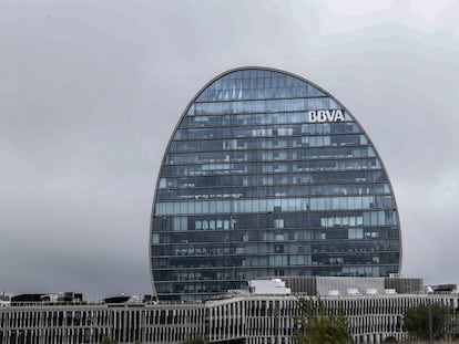 Sede de BBVA en Madrid, conocida como ‘La Vela’, en una imagen de archivo. 