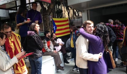 Catalanes en M&eacute;xico votan en el DF.