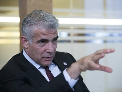 Lapid, durante la entrevista en Madrid.