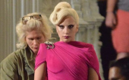 Lady Gaga en el set de rodaje de &#039;American Horror Story&#039;. 