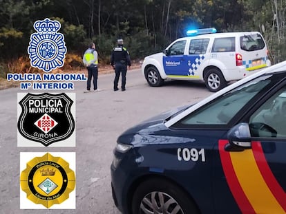 Un vehículo de la Policía Nacional en Girona en una imagen de archivo.