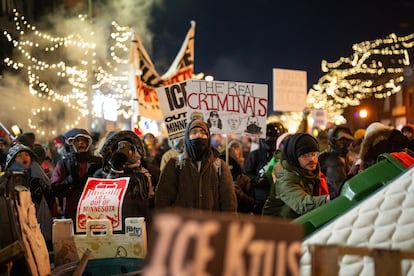 Protesta contra el ICE, en Minneapolis, el 24 de enero.