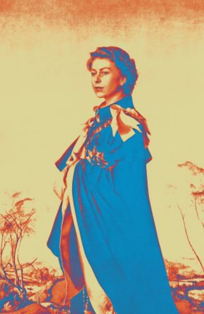 Tratamiento digital a partir de un retrato de Pietro Annigoni de la reina Isabel II de Inglaterra en su juventud.