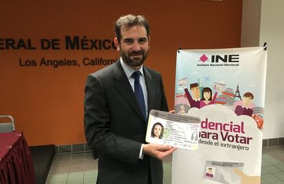 Lorenzo C&oacute;rdova, presidente del INE, en Los &Aacute;ngeles.