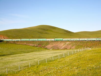 El tren Transiberiano, que une Rusia con el Lejano Oriente.