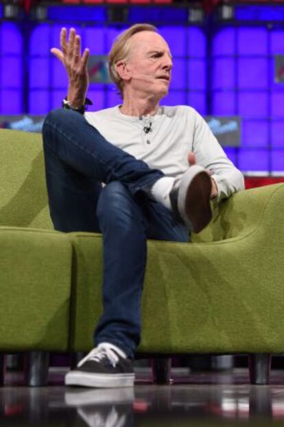 El expresidente de Appe, John Sculley, durante su intervención en el Web Summit.