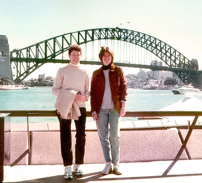Tam O'Shaughnessy y Sally Ride en Sydney, Australia, en 2004.
