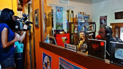 Imagen cedida por Radio Valdivielso de su estudio de grabación.