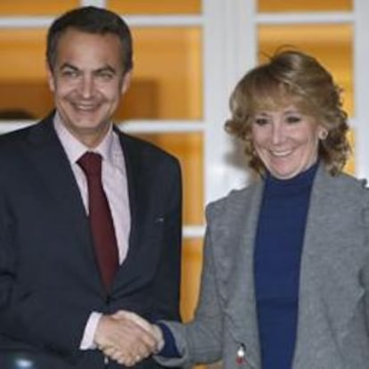 Esperanza Aguirre y José Luis Rodriguez Zapatero