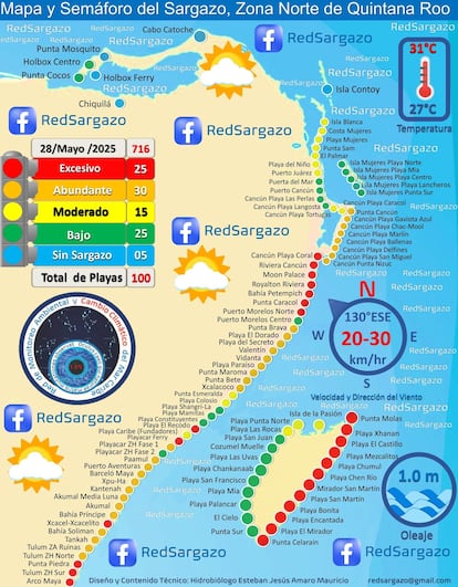 MÉXICO-MAPA SARGAZO