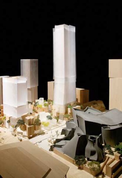 Maqueta del proyecto de Gehry para el centro de Los Ángeles.