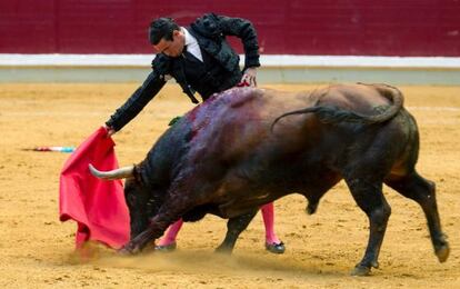 José María Manzanares durante una corrida en Logroño.