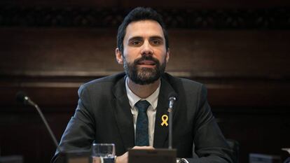 El presidente del Parlament, Roger Torrent, de ERC, una de las fuerzas nacionalistas de Catalu&ntilde;a.