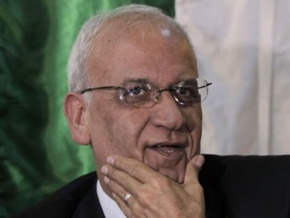 O negociador-chefe da OLP, Saeb Erekat, nesta quinta-feira.