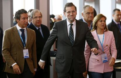 Llegada de Mariano Rajoy a la convención.