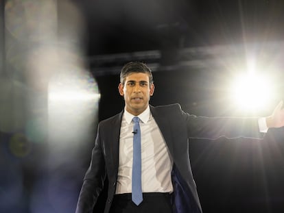 Rishi Sunak, durante un acto de campaña en las primarias de los conservadores británicos el 31 de agosto.