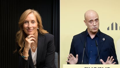 La empresaria Anna Navarro, número dos con Junts en las elecciones autonómicas; y el meteorólogo Tomàs Molina, número dos con ERC para los comicios europeos.