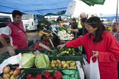 Un mercado ambulante en El Alquian (Almería).