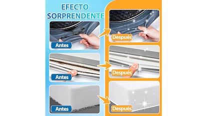 Gel para limpiar lavadoras sobre fondo blanco.