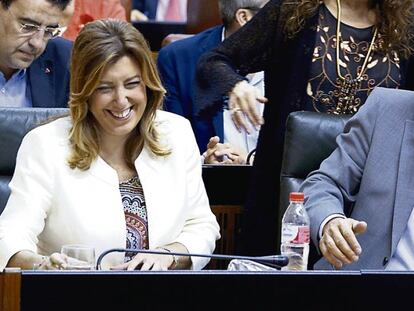 Susana D&iacute;az y Diego Valderas, en el Parlamento durante la anterior legislatura.