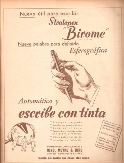 Publicidad antigua de bol&iacute;grafos.