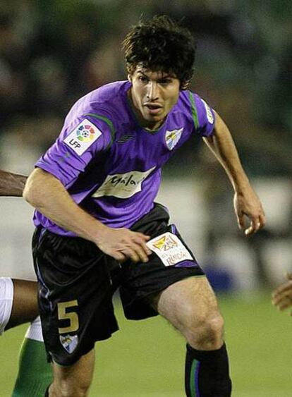 Luque, en un partido con el Málaga.