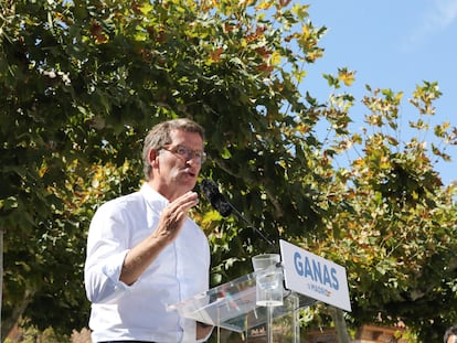 Alberto Núñez Feijóo, en el acto de inauguración del nuevo curso político del PP de Madrid en Alcalá de Henares.