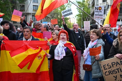 Manifestación en Madrid contra el presidente del Gobierno, Pedro Sánchez.