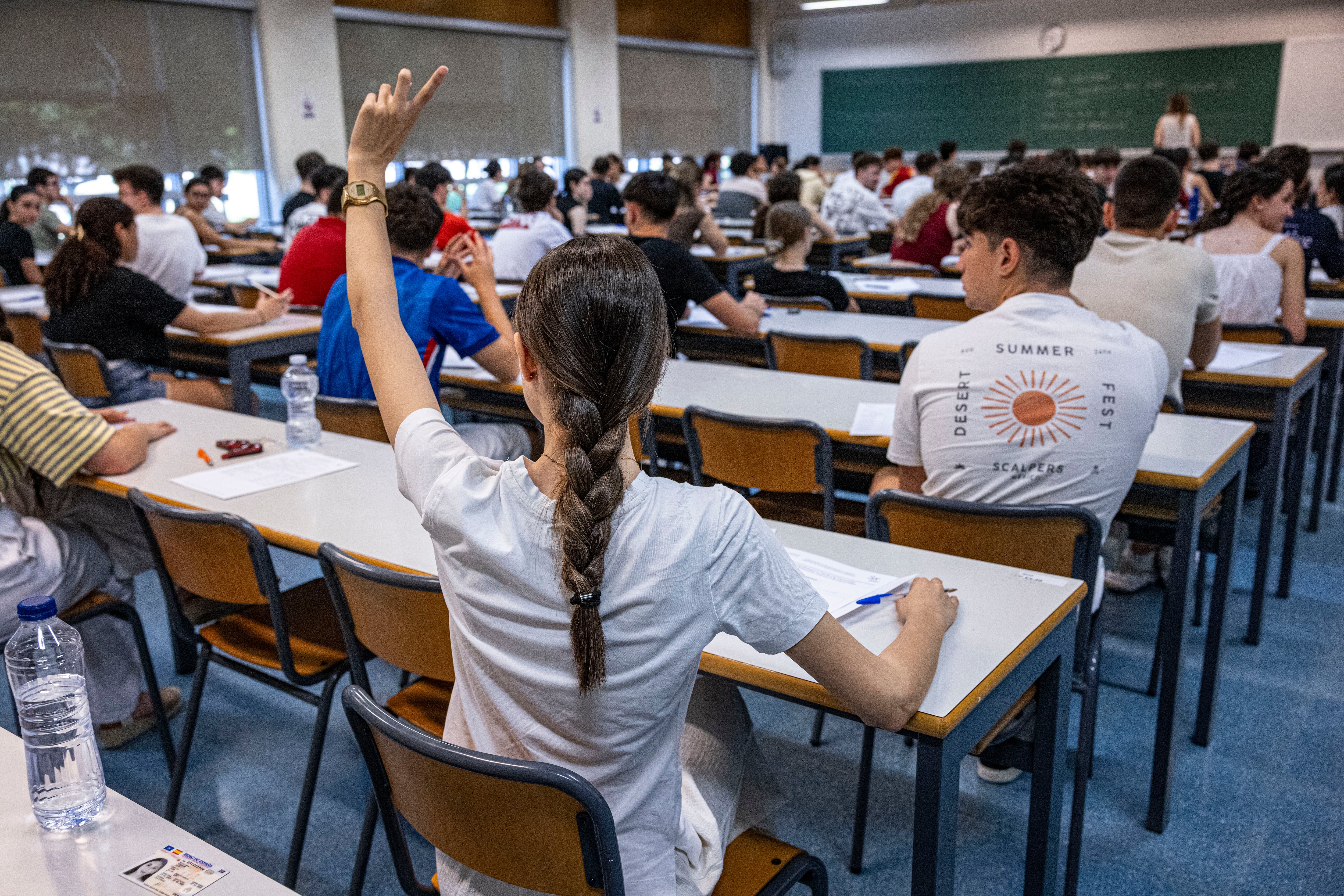 Examen de Selectividad en Valencia, en junio.