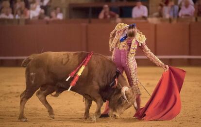Rocío Romero, en La Maestranza, en julio de 2017.