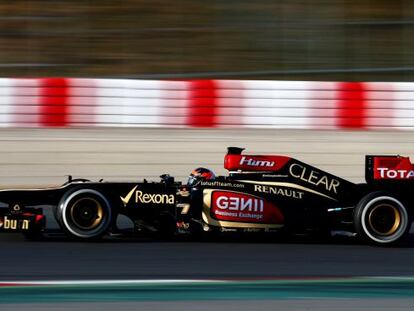 Raikkonen rueda en Montmeló, el 20 de febrero.