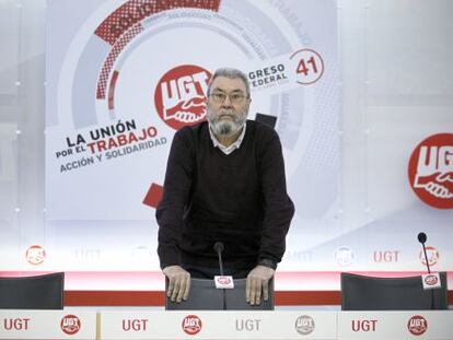 Cándido Méndez, secretario general del sindicato UGT, en la sede del sindicato