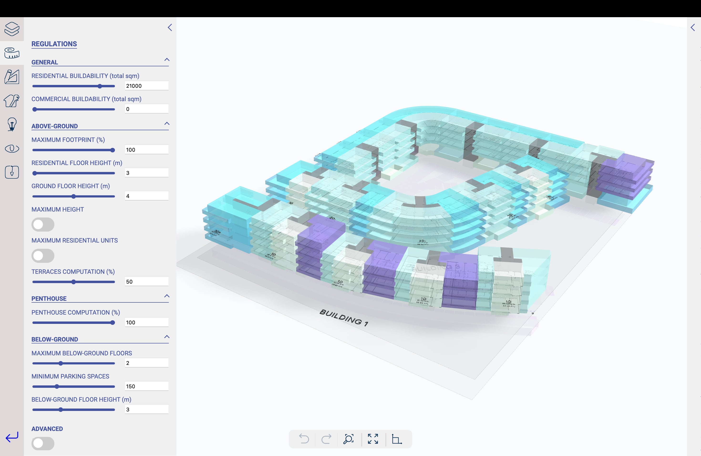 Creación de un edificio por la herramienta de inteligencia artificial en arquitectura de Nidus, en una imagen cedida por la empresa.