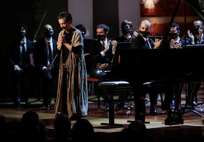 La pianista Maria João Pires en el escenario del Palau de la Música.