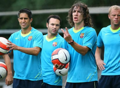 Carles Puyol, durante un entrenamiento con el Barcelona