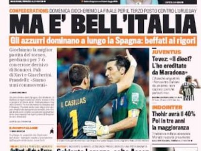 Portada de La Gazzetta dello Sport.
