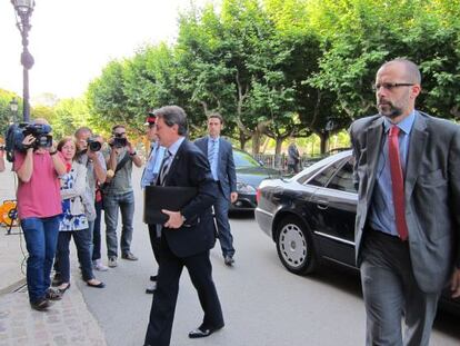 El presidente de la Generalitat, Artur Mas, a su llegada al Parlament