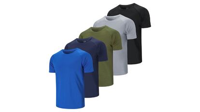 Pack de cinco camisetas deportivas transpirables