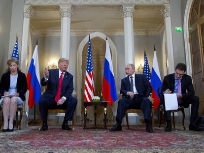 Donald Trump y Vladimir Putin en la cumbre de Helsinki en 2018.