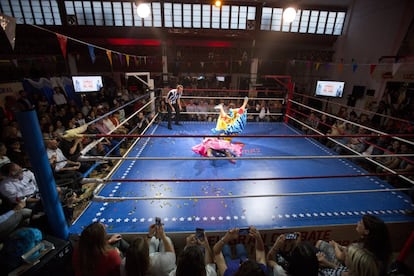 Las Cholitas Luchadoras en octubre en Madrid.