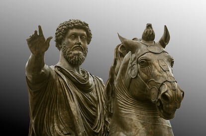 Estatua ecuestre de Marco Aurelio en Roma. 