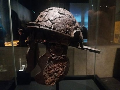 Casco romano en la exposición sobre las legiones.