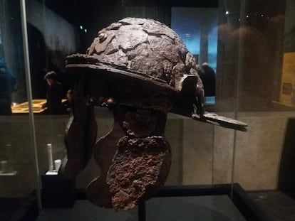 Casco romano en la exposición sobre las legiones.