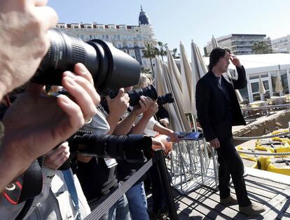 El actor y director, Keanu Reeves, llegando al photocall para presentar "Man of Tai Chi".