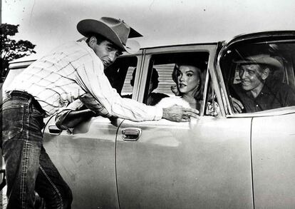 Montgomery Clift, Marilyn Monroe, Clark Gable en 'Vidas rebeldes', de John Huston, 1961.